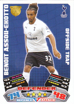 Benoit Assou-Ekotto Tottenham Hotspur 2011/12 Topps Match Attax #291